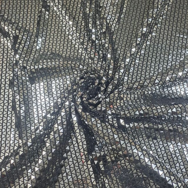 Silver Color Sequins Embroidered Fabric