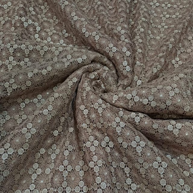 Gold Color Cut Work Lace Fabric
