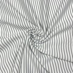 White Color Zara Lycra Stripes Fabric