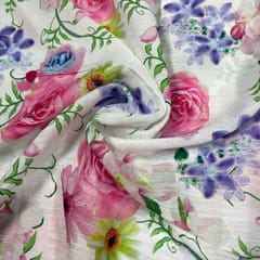 White Color Imported Printed Fabric