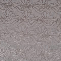 Light Gold Color Net Embroidered Fabric