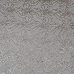 Light Gold Color Net Embroidered Fabric