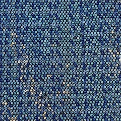 Blue Color Net Embroidered Fabric
