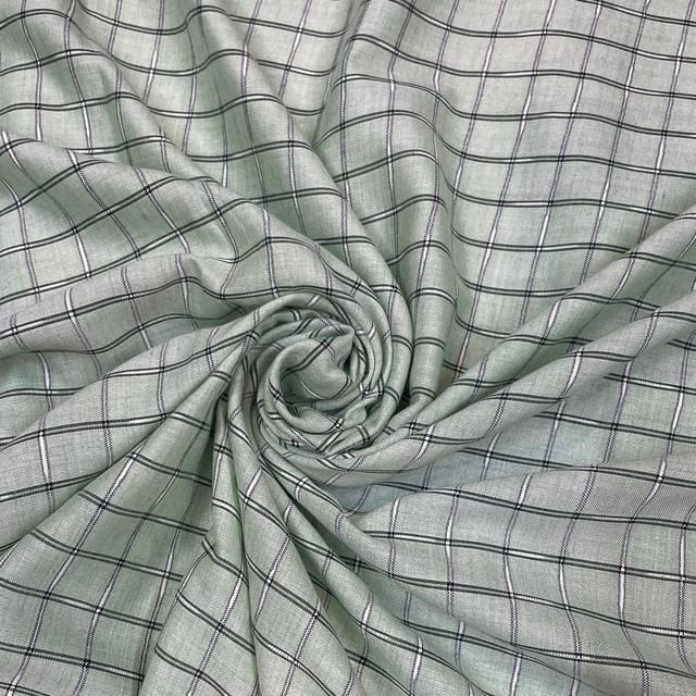 Mint Green Color Yarn Dyed Cotton Fabric