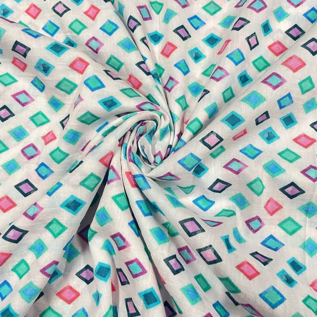 Multi Color Cotton Silk Printed Fabric