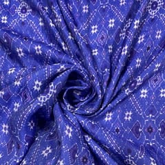 Purple Color Cotton Silk Printed Fabric
