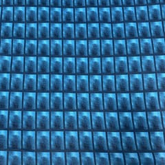 Blue Color Cotton Silk Printed Fabric