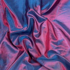 Maroon and Blue Color Two Tone Pure Silk Fabric