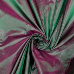 Green and Purple Color Two Tone Pure Silk Fabric