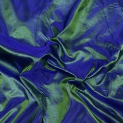 Green and Blue Color Two Tone Pure Silk Fabric