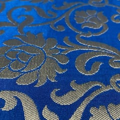 Blue Color Pure Brocade Fabric