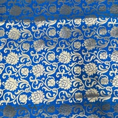 Blue Color Pure Brocade Fabric