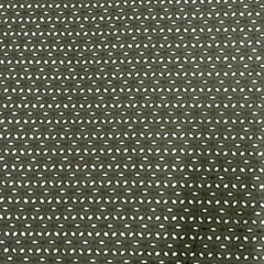 Dark Olive Color Cotton Chikan Fabric