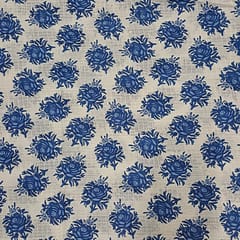 White Color Cotton Dobby Printed Fabric