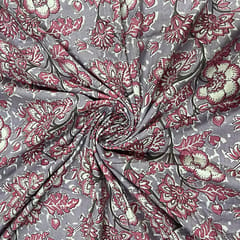 Lavender Color Cotton Cambric Printed Fabric
