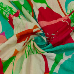 Multi Color Cotton Crush Digital Printed Fabric