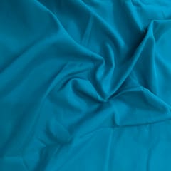 Crystal Teal Blue Color Dyed Poly Crepe Fabric