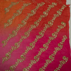 Multi Color Chinon Chiffon Embroidered Fabric
