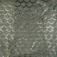 Sage Green Color Georgette Sequins Embroidered Fabric (1.90Meter Piece)