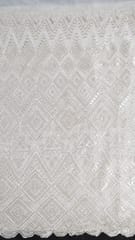 Dyeable Net Cutwork Embroidered Fabric(1.25 Meter Piece)
