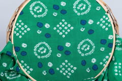 Green Color Pure Muslin Printed Fabric