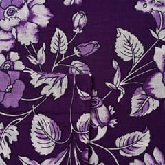 Purple Color Cambric Cotton Printed Fabric