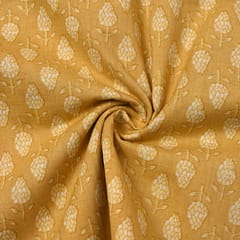 Light Yellow Color Cambric Cotton Printed Fabric