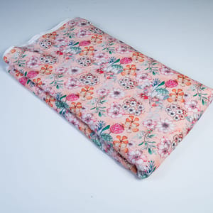 Pink Color Linen Digital Printed Fabric (90 Cm Piece)