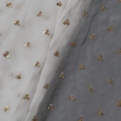 Dyeable Georgette Embroidered Fabric(1.30 Meter Piece)