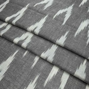 Grey Shade Ikkat Striped Unstitched Fabric