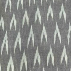 Grey Shade Ikkat Striped Unstitched Fabric