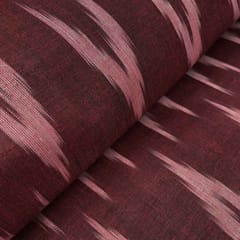 Maroon Shade Ikkat Striped Unstitched Fabric