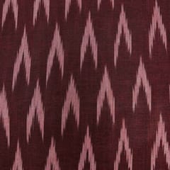 Maroon Shade Ikkat Striped Unstitched Fabric