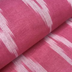 Pink Shade Ikkat Striped Unstitched Fabric