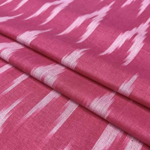 Pink Shade Ikkat Striped Unstitched Fabric
