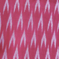 Pink Shade Ikkat Striped Unstitched Fabric