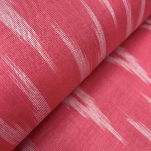 Brink Pink Shade Ikkat Striped Unstitched Fabric