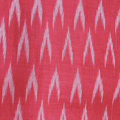 Brink Pink Shade Ikkat Striped Unstitched Fabric