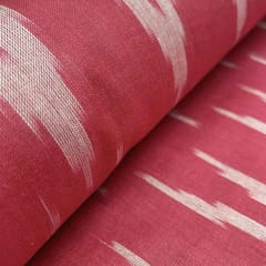 Rose Pink Shade Ikkat Striped Unstitched Fabric