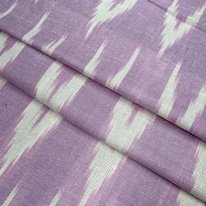Light Purple Shade Ikkat Striped Unstitched Fabric