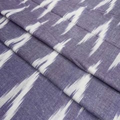 Dark Purple Shade Ikkat Striped Unstitched Fabric