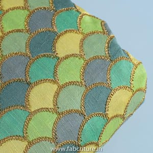 Multi Poly Dupion Embroidered Fabric (60 CM Piece)