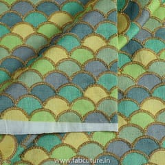 Multi Poly Dupion Embroidered Fabric (60 CM Piece)