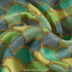 Multi Poly Dupion Embroidered Fabric (60 CM Piece)