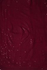 Maroon Color Rayon Chikan Fabric (1.20Meter Piece)