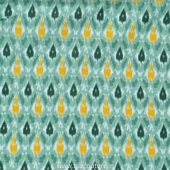 Green Flex Cotton Ikkat Digital Printed Fabric (1.20Meter Piece)