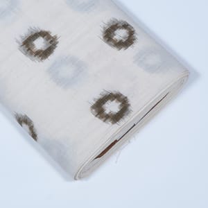 White Color Cotton Ikat Fabric