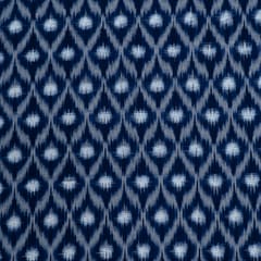 Blue Color Cotton Ikat Fabric