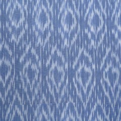 Powder Blue Color Cotton Ikat Fabric