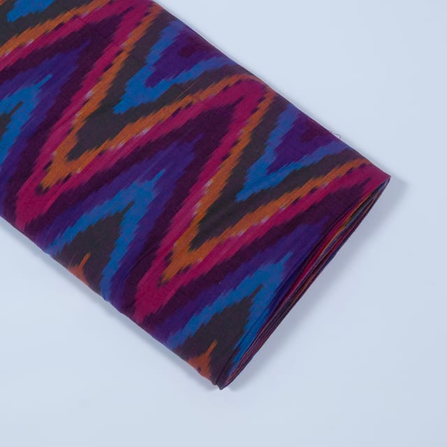 Multi Color Cotton Ikat Fabric